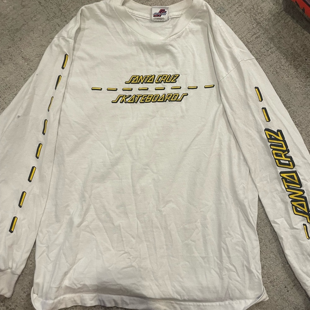 Santa Cruz Skateboards White Long Sleeve Tee